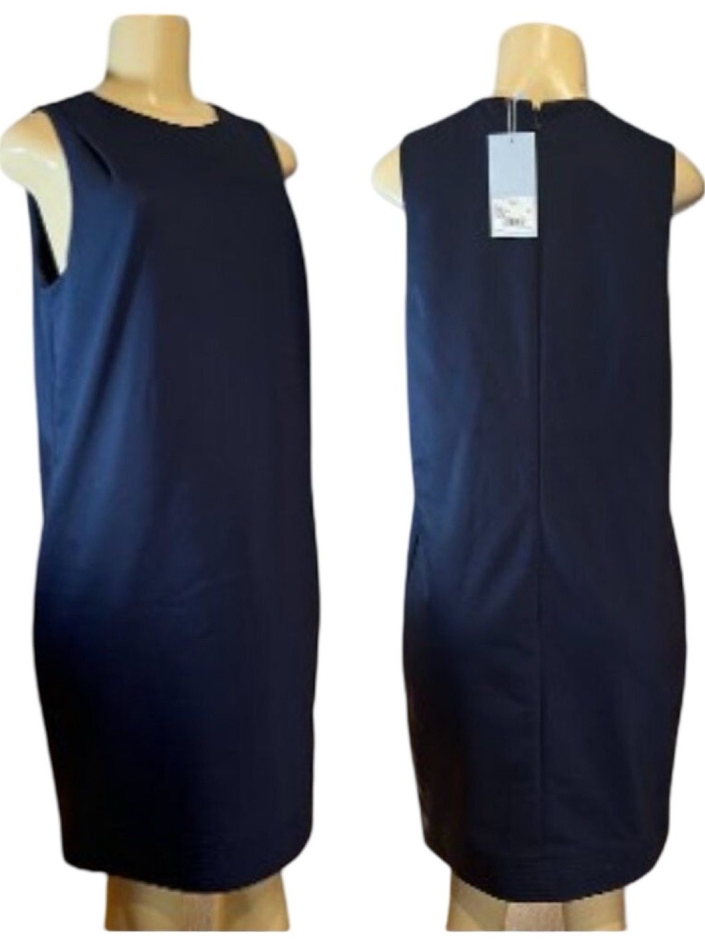 ANTONIO MELANI Classic Navy Blue Shift Dress NWT $149